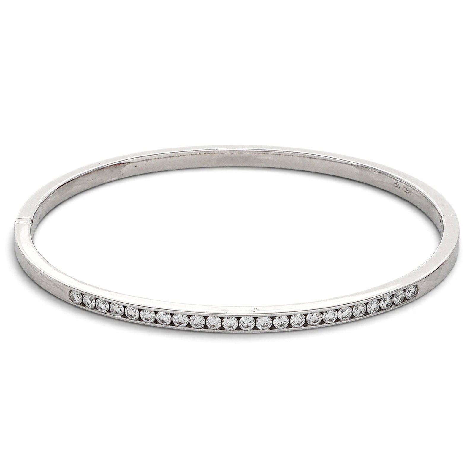 14K Gold & Diamond Channel Set Bangle Bracelet (1 of 9)