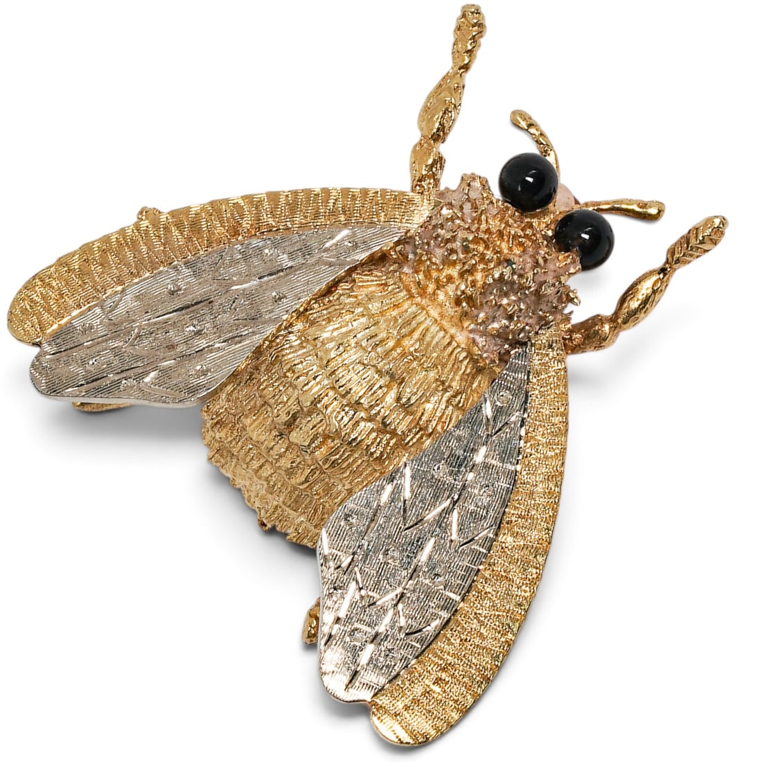 Cellino 18K Gold & Onyx Bumble Bee Brooch (1 of 9)