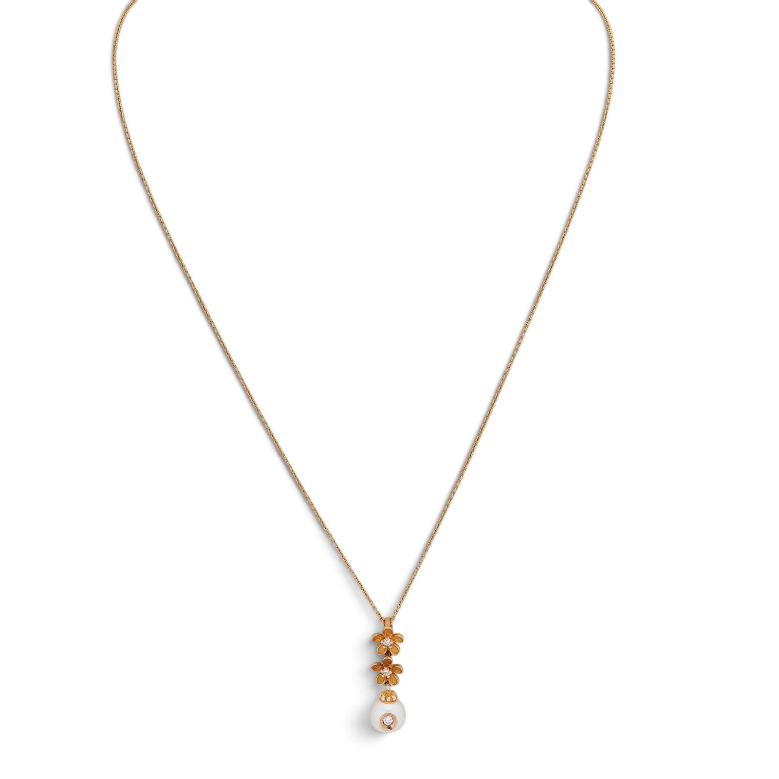 Hidalgo 14K Gold Pearl & Diamond Floral Pendant Necklace (1 of 6)