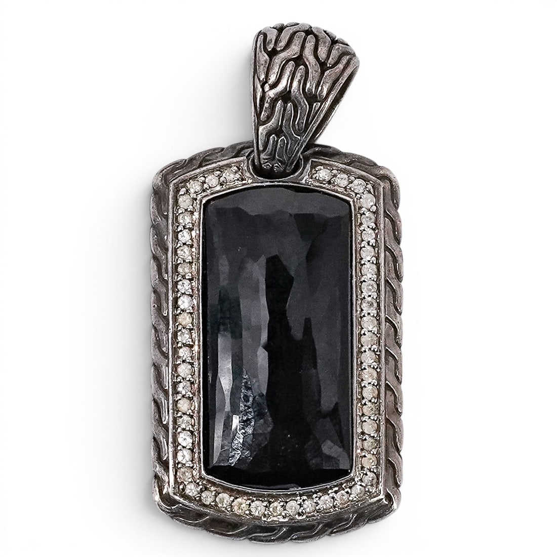 John Hardy Sterling Silver, Onyx & White Sapphire Pendant (1 of 3)