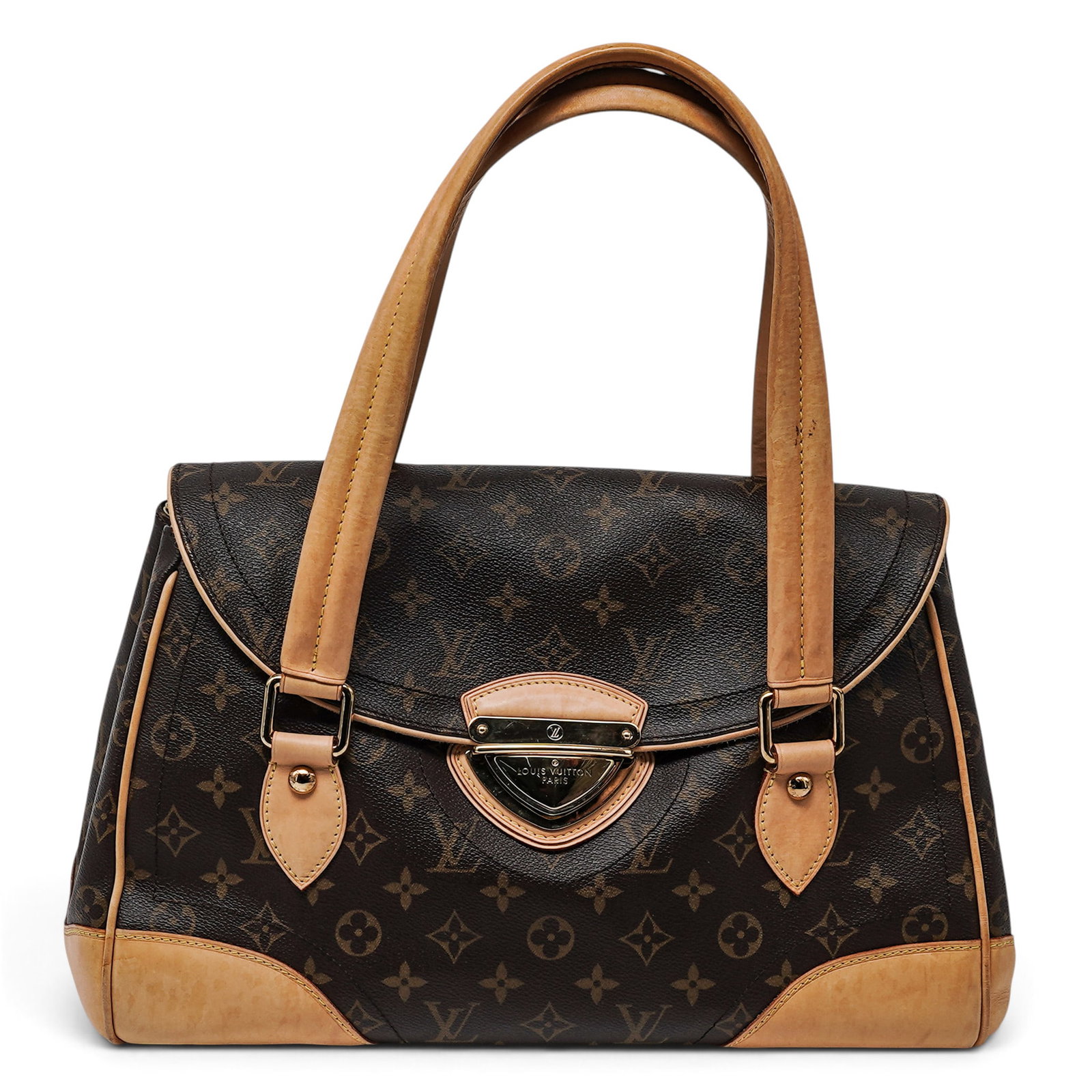 Louis Vuitton "Beverly" GM Monogram Canvas: Louis Vuitton "Beverly" GM Monogram Canvas 2000's, France Louis Vuitton Beverly GM crafted from signature Monogram canvas with natural leather trim. Features dual top handles, a front flap pocket,