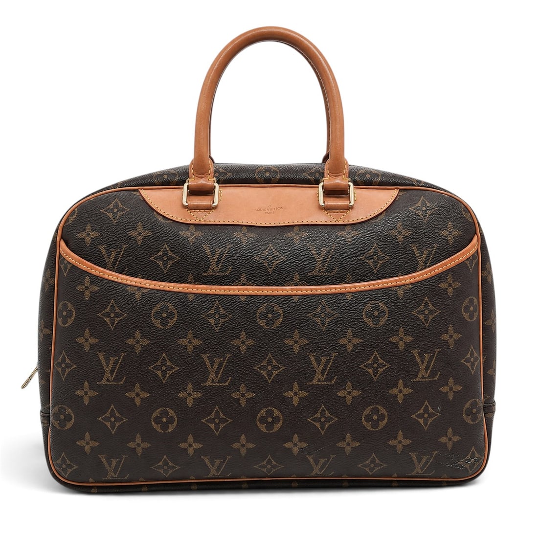 Louis Vuitton "Deauville" Monogram Canvas: Louis Vuitton "Deauville" Monogram Canvas 2000's, France Louis Vuitton Deauville crafted from signature Monogram canvas with natural leather trim. Features dual top handles & multiple interior