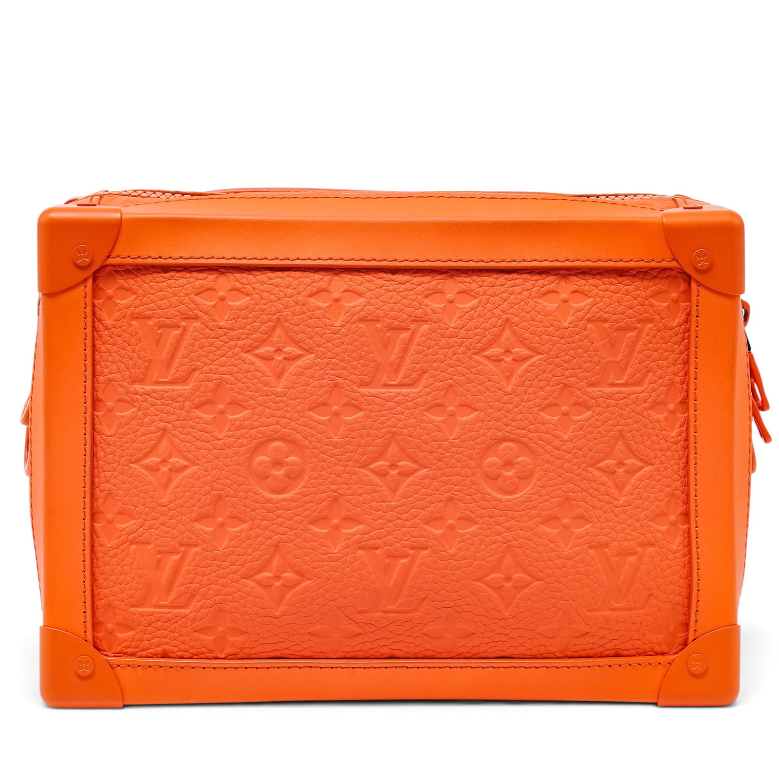 Louis Vuitton "Soft Trunk MCA" Orange Taurillon Leather Bag: Louis Vuitton "Soft Trunk MCA" Orange Taurillon Leather Bag 2019, France Louis Vuitton Soft Trunk crafted from orange Taurillon leather with a structured trunk-inspired design. Features color-matched