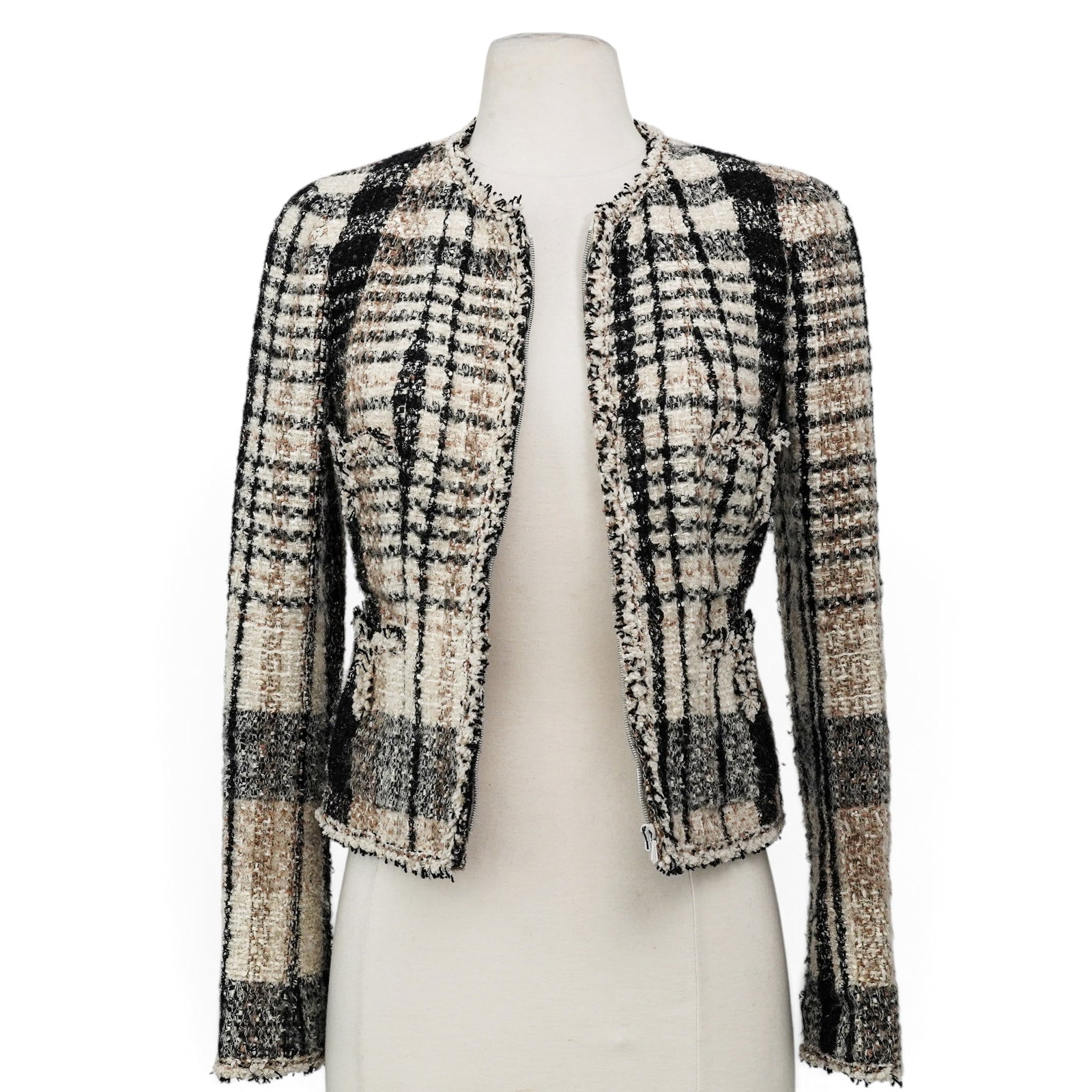 Chanel Beige & Black Fantasy Tweed Jacket (1 of 9)