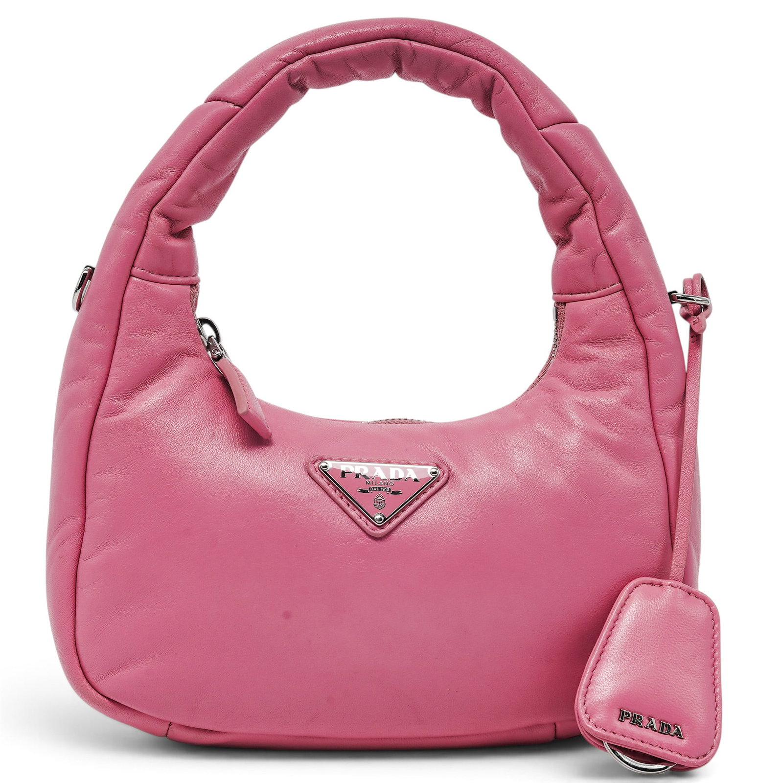 Prada Pink Padded Nappa Leather Mini Hobo Bag (1 of 11)