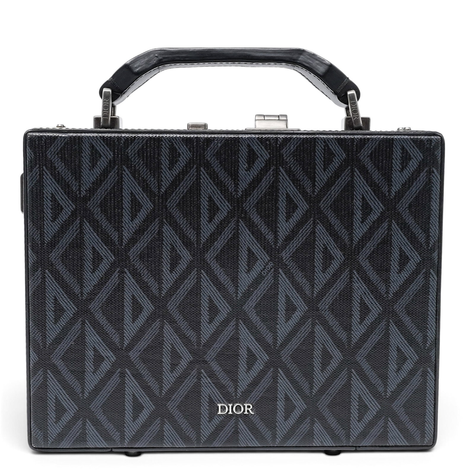 Christian Dior Hard-Sided Box Bag Coated Canvas: Christian Dior Hard-Sided Box Bag Coated Canvas 2020's, France Christian Dior hard-sided box bag in coated canvas with signature black Dior monogram and brushed gunmetal hardware. Comes with