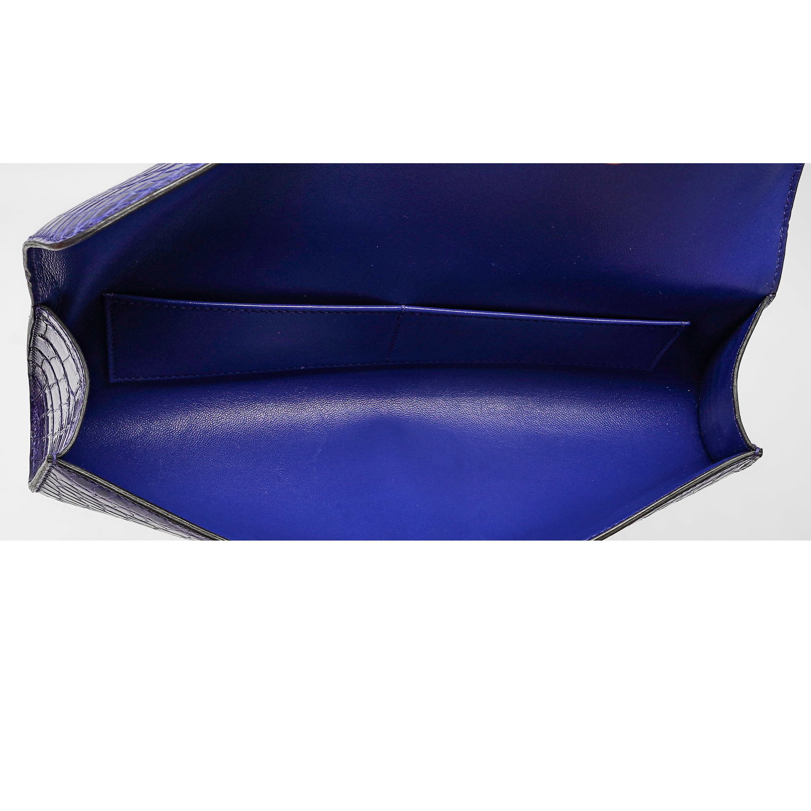 Hermes "Egee" Clutch Blue Electrique Crocodile - 11