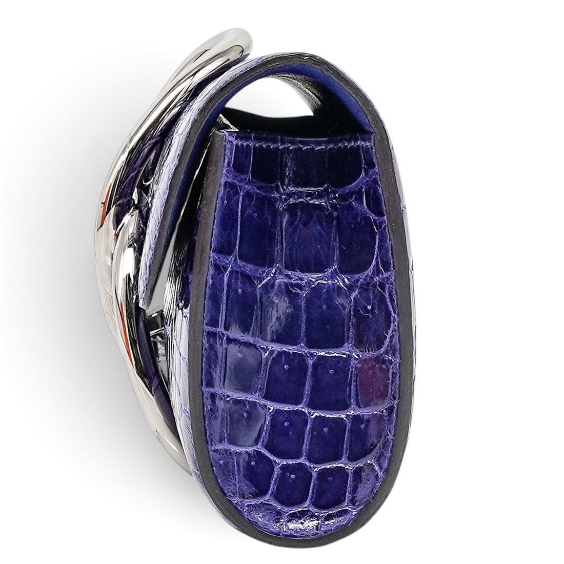 Hermes "Egee" Clutch Blue Electrique Crocodile - 3