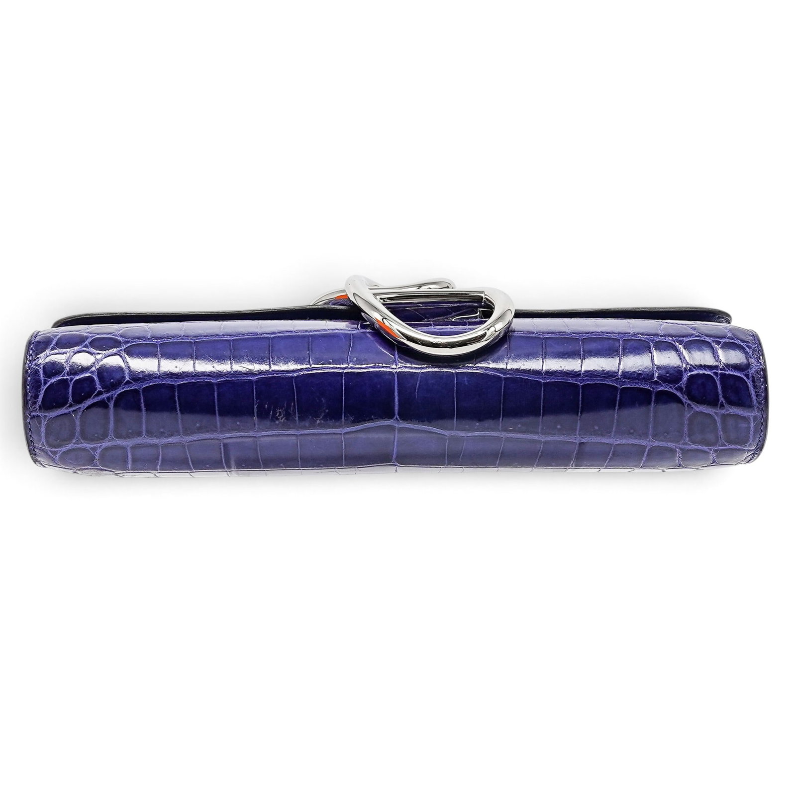 Hermes "Egee" Clutch Blue Electrique Crocodile - 7