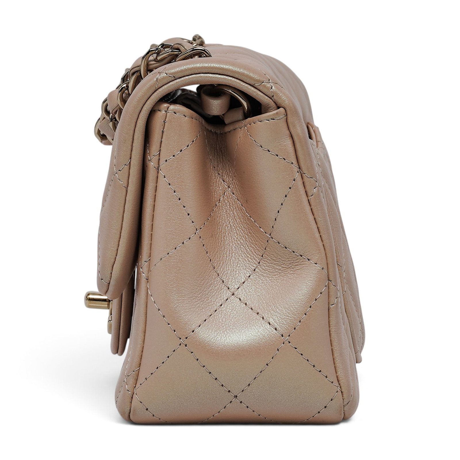 Chanel "Mini Rectangular" Flap Pearlescent Lambskin Leather - 4