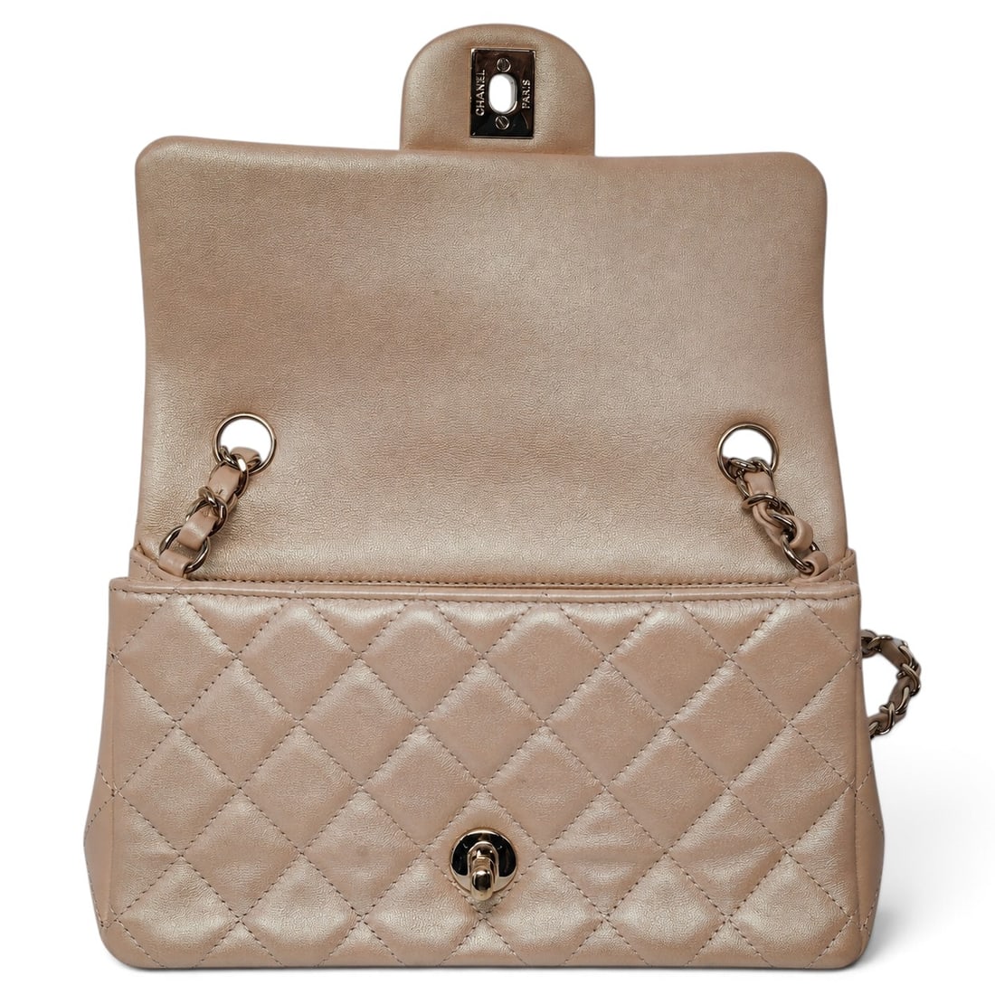 Chanel "Mini Rectangular" Flap Pearlescent Lambskin Leather - 7