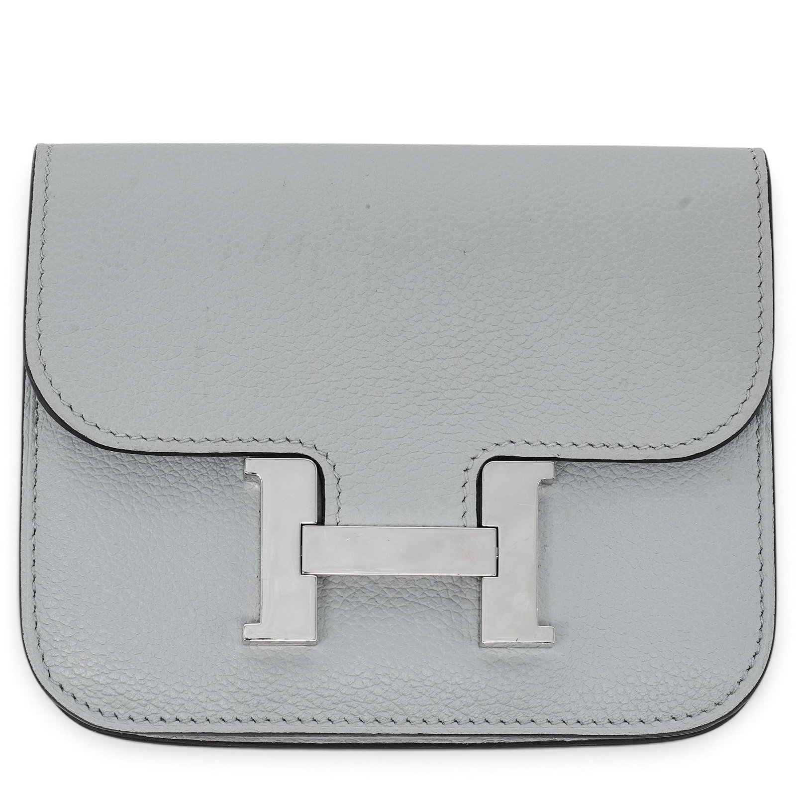 Hermes "Constance Slim Wallet" Gris Pantin Evercolor: Hermes "Constance Slim Wallet" Gris Pantin Evercolor K (2025), France Hermès Constance Slim Wallet crafted from Gris Pantin Evercolor leather with the signature H clasp and accordion-style constructi