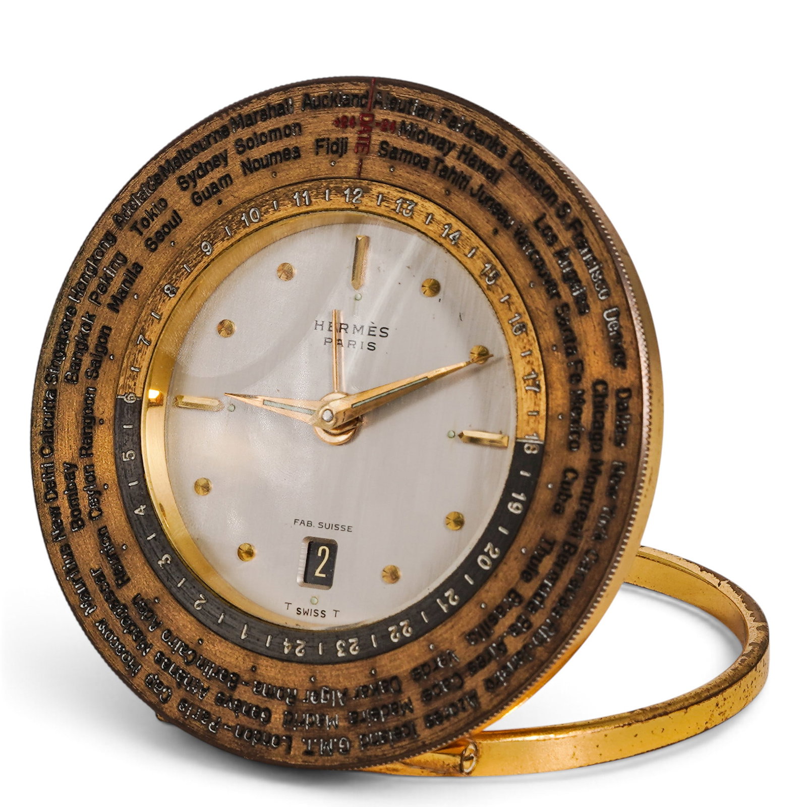 Hermes Paris World Time Alarm Desk Clock No. 1005 (1 of 8)
