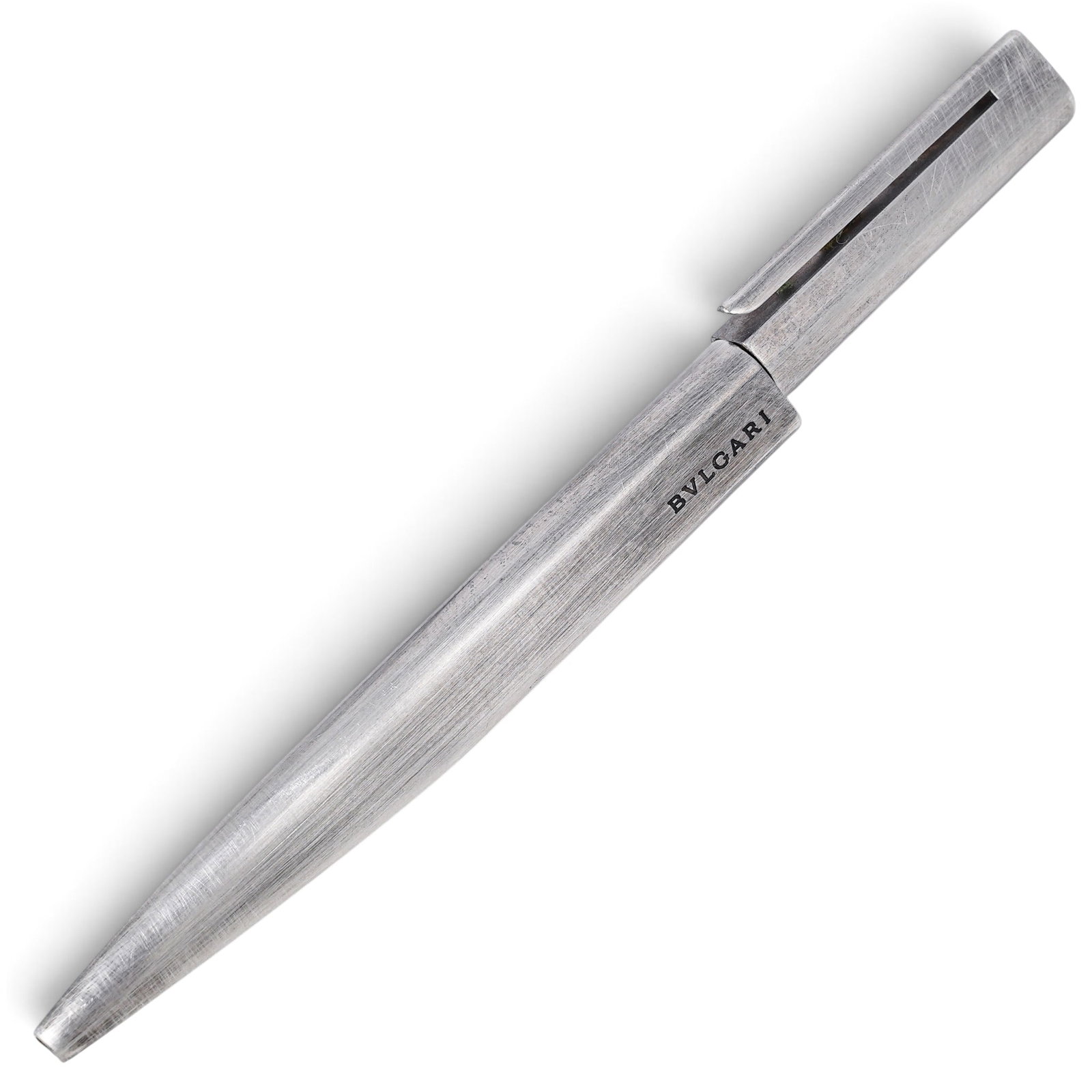 Bvlgari "Eccentric" Silver-Plated Ballpoint Pen (1 of 4)