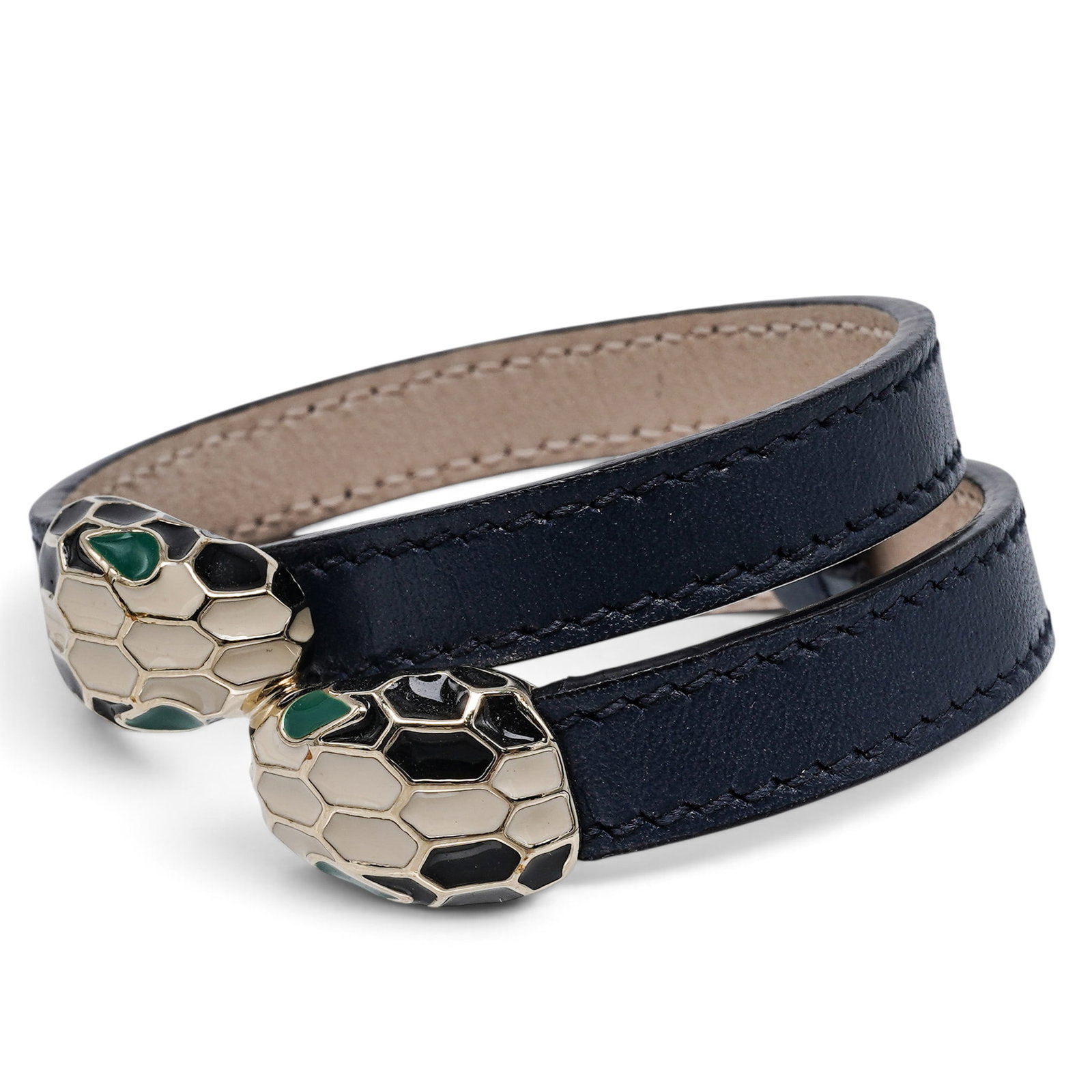 Bvlgari Serpenti Forever Double Wrap Leather Bracelet (1 of 8)