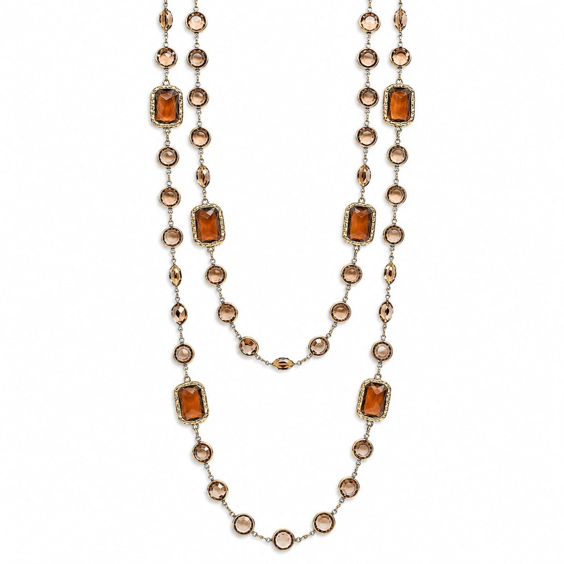Chanel Costume Smoky Quartz Gold Sautoir Necklace (1 of 6)