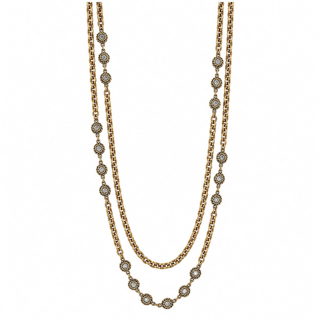 Chanel Crystal & Gold-Tone Metal Belt Necklace: Chanel Crystal & Gold-Tone Metal Belt Necklace 1990's, France Chanel Crystal & Gold-Tone Metal Belt featuring sparkling crystal embellishments set in gold-tone metal. Versatile piece that can be worn 
