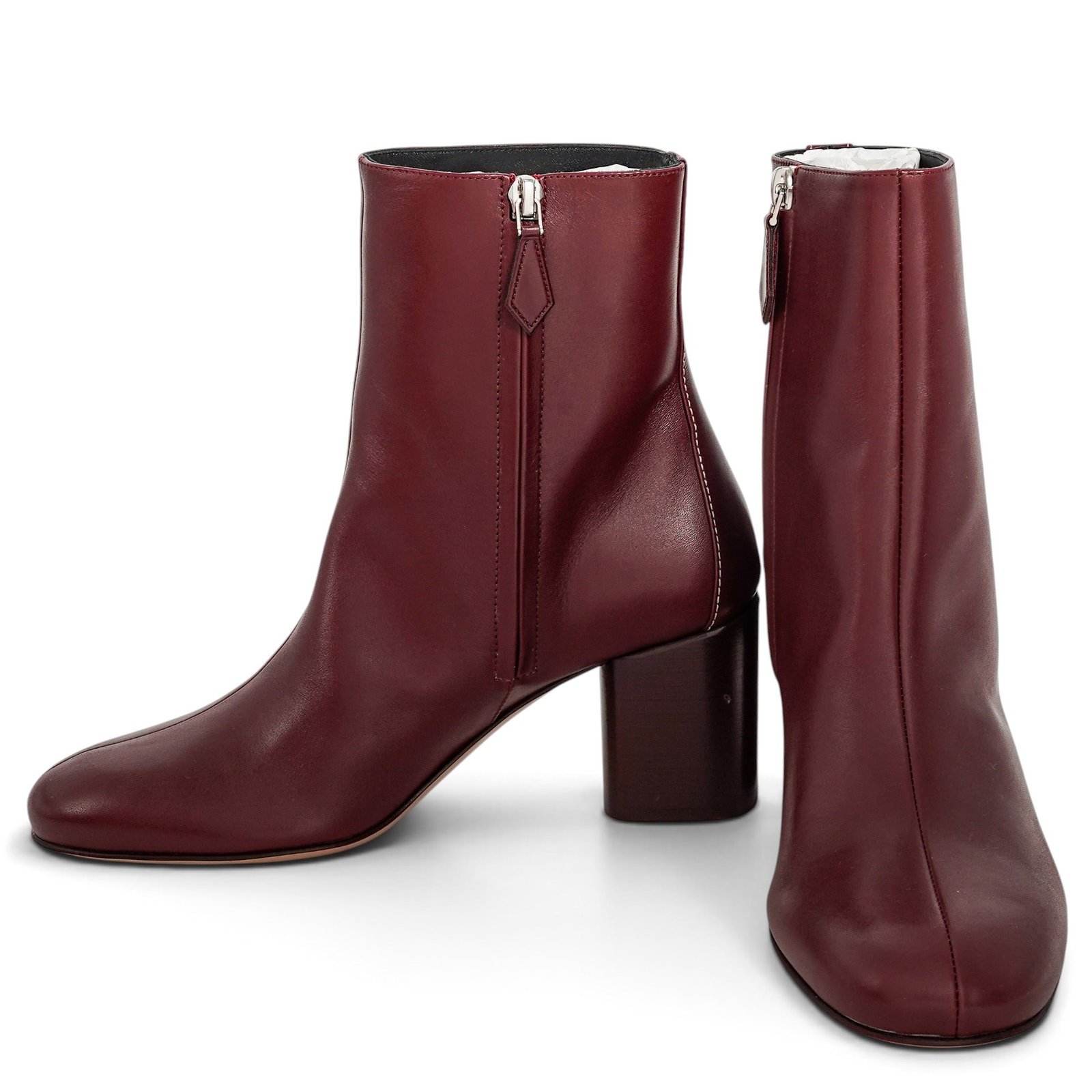 Hermes "Licol" 70 Rouge Swift Leather Ankle Boots (1 of 11)