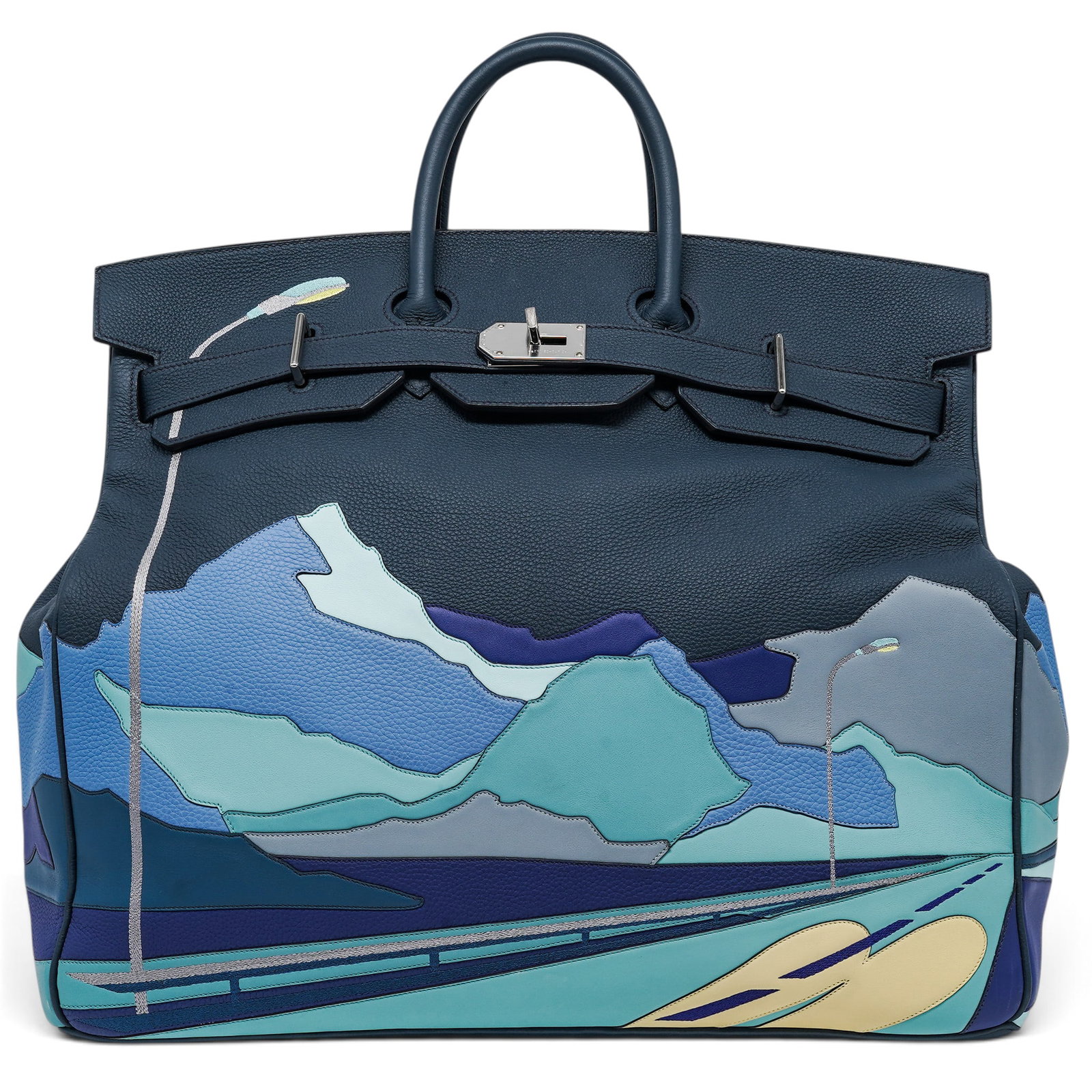 Hermes "Endless Road HAC" 50cm: Hermes "Endless Road HAC" 50cm Y (2020), France Hermès HAC 50 “Endless Road” crafted from a mix of Togo, Swift, and Clémence leathers in an intricate patchwork design inspired by winding