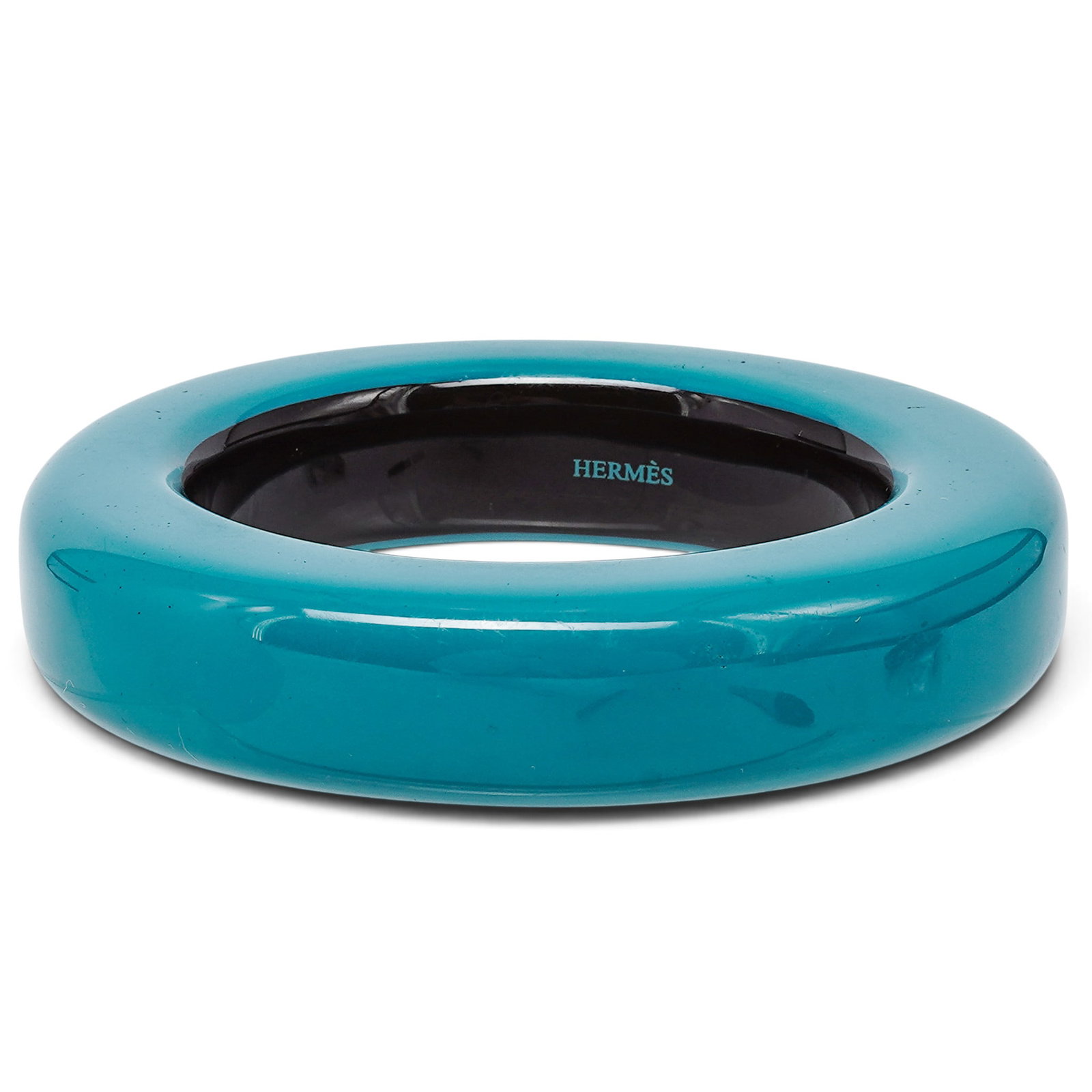 Hermes Blue Le Bois Laqué Bangle: Hermes Blue Le Bois Laqué Bangle 2010's, France Hermès Le Bois Laqué Bangle featuring a blue lacquered finish. Fits: 8.25"