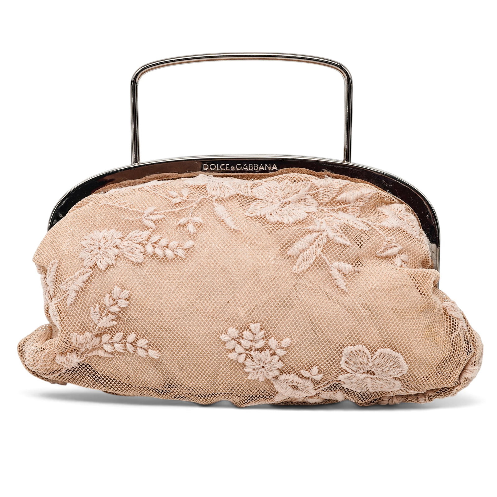 Dolce & Gabbana Beige Lace Top Handle Mini Handbag (1 of 7)