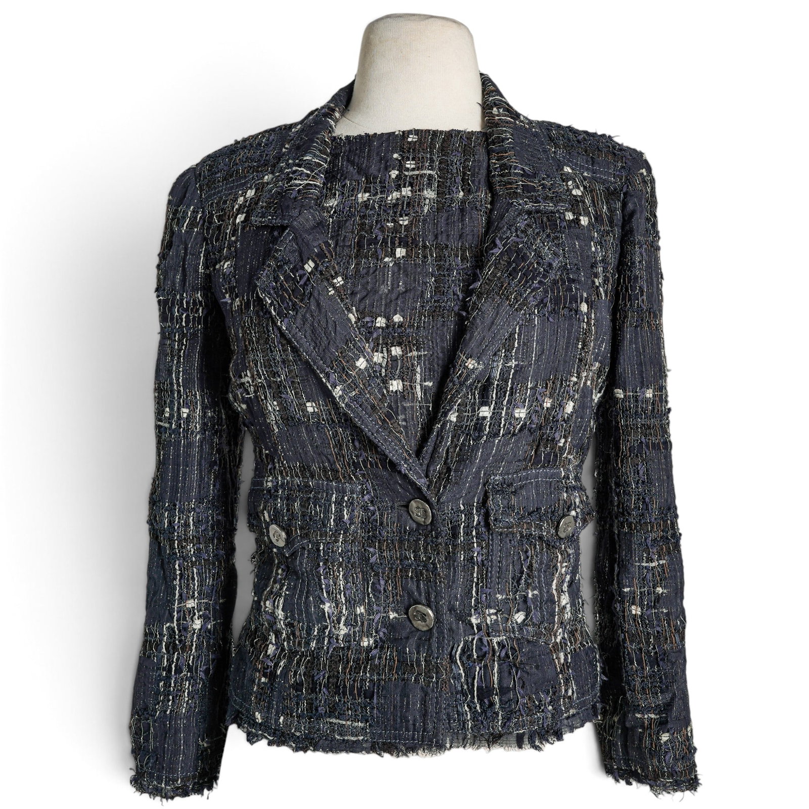 Chanel Lesage Blue Tweed Vest & Jacket (1 of 10)