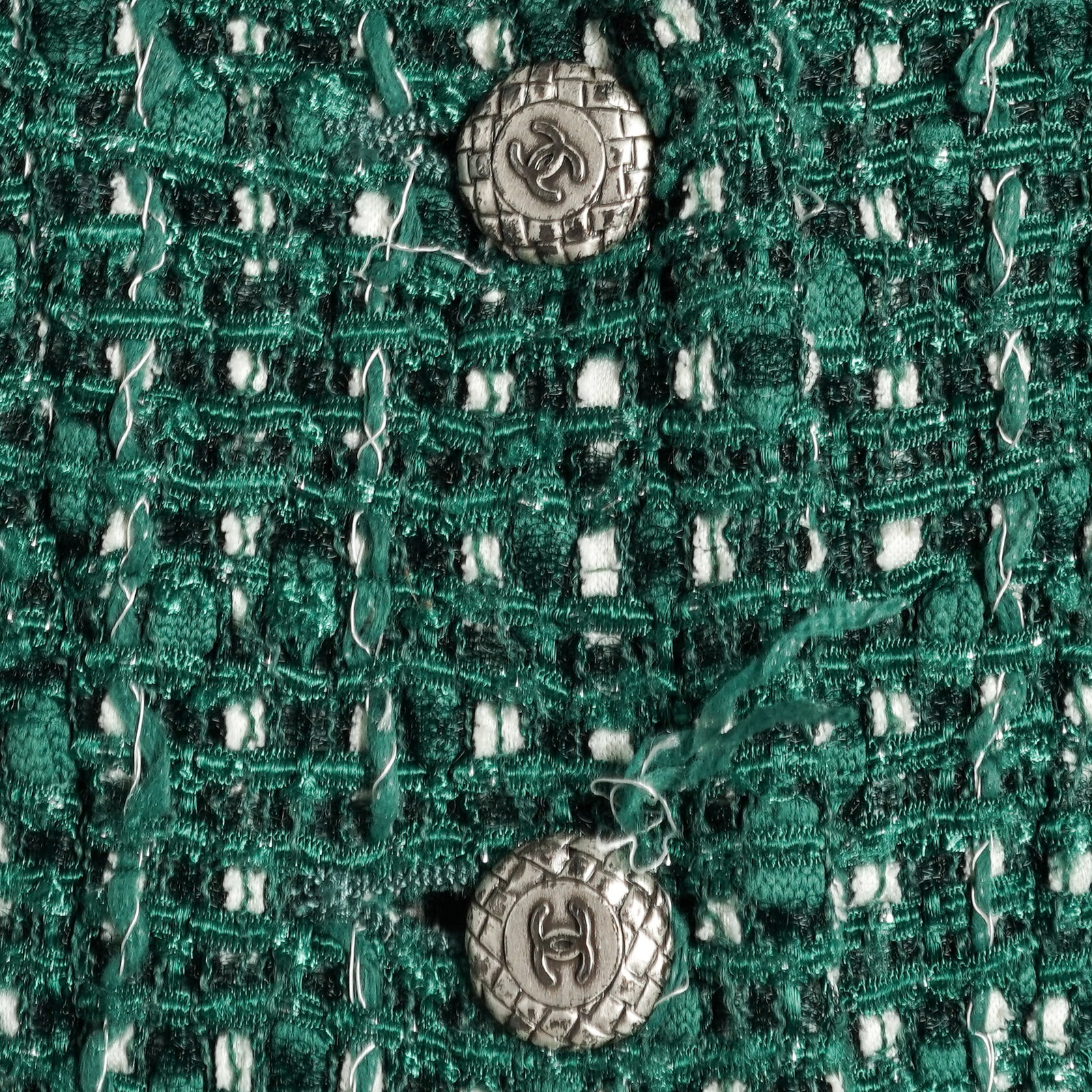 Chanel Green Tweed Jacket - 3