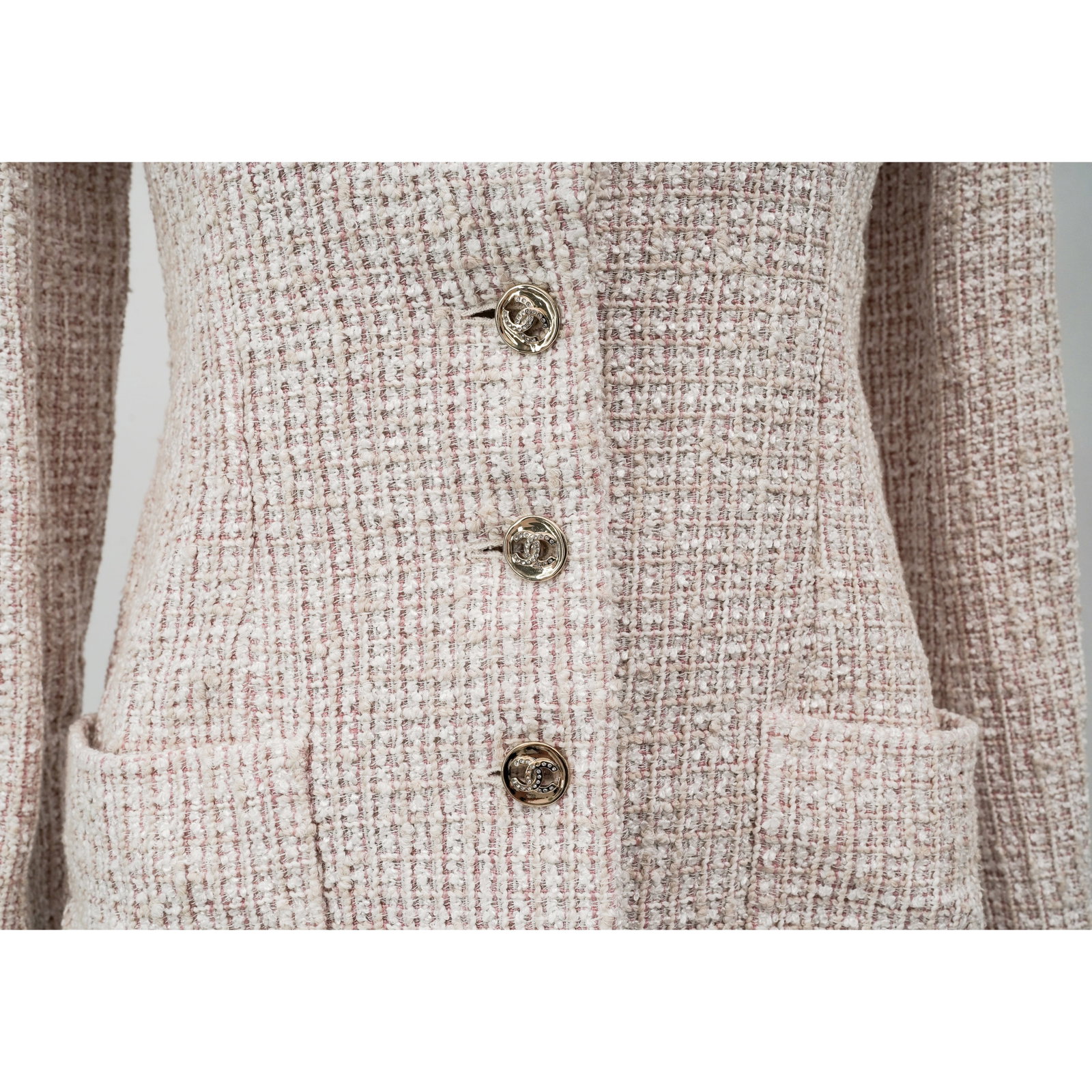 Chanel Pink Tweed Blazer - 2
