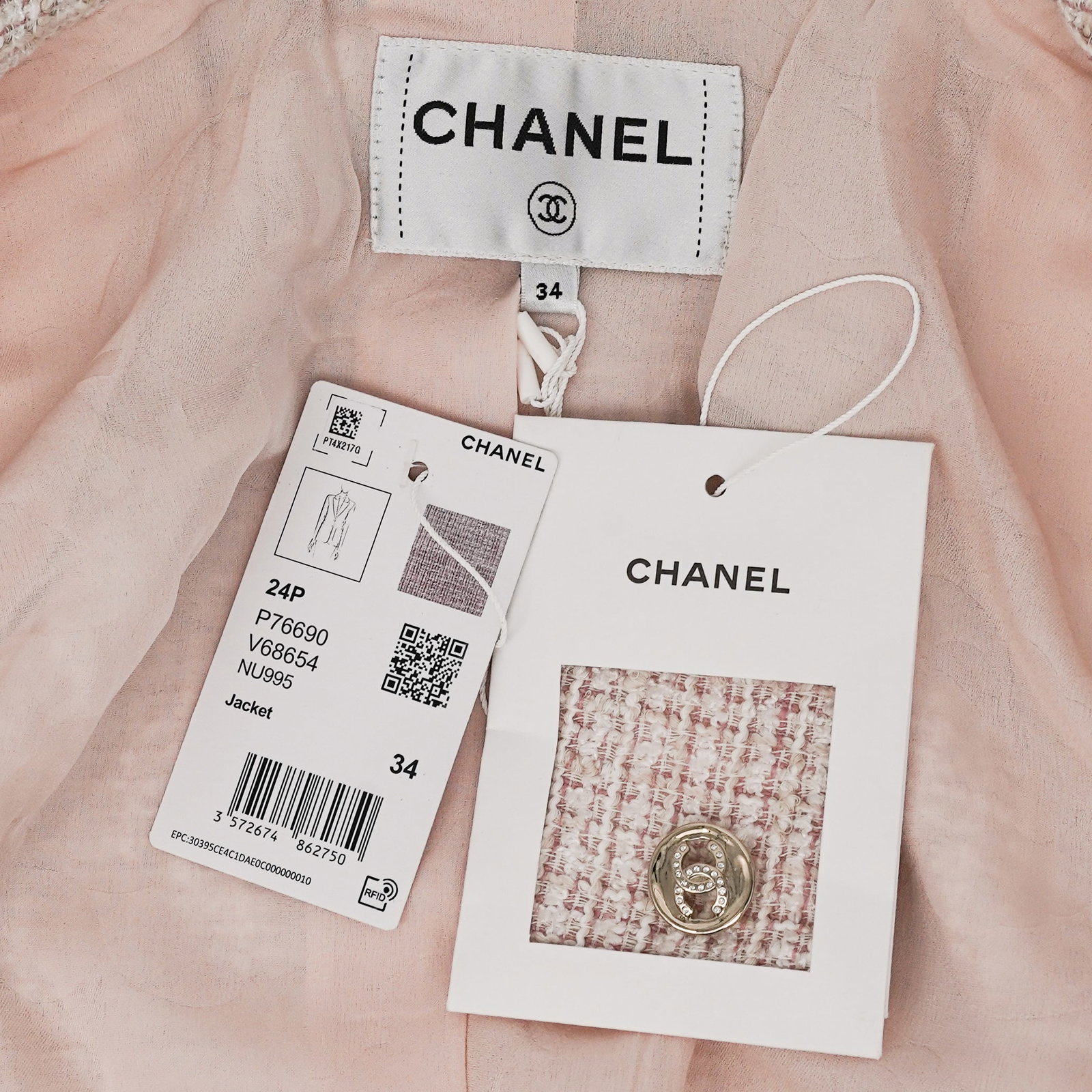 Chanel Pink Tweed Blazer - 9