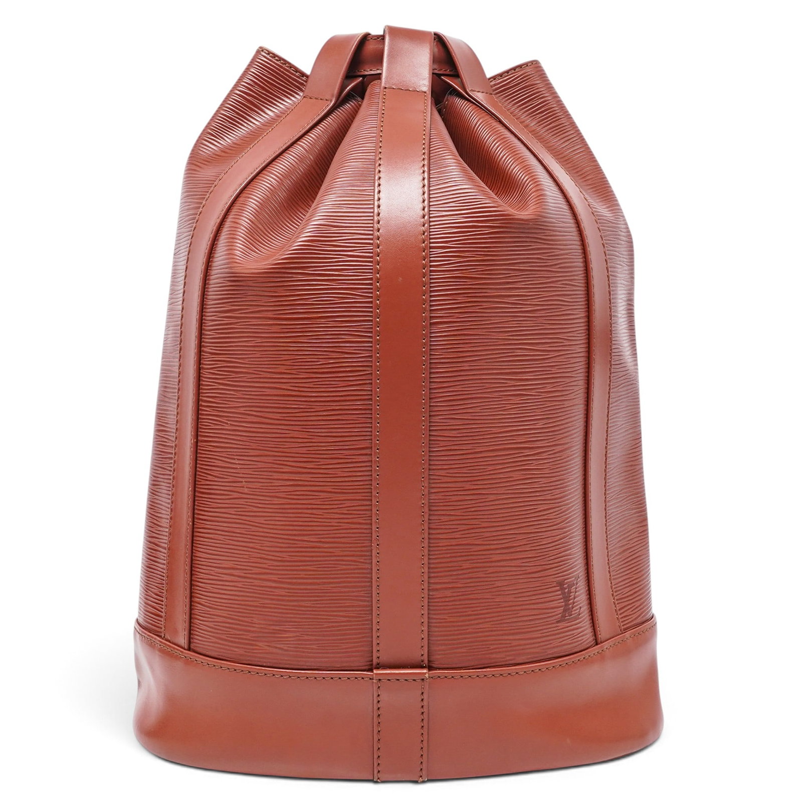 Louis Vuitton "Radonnée PM" Backpack Brown Epi Leather: Louis Vuitton "Radonnée PM" Backpack Brown Epi Leather 1995, France Louis Vuitton Radonnée PM Backpack crafted from brown Epi leather, featuring the signature textured finish, adjustable shoulder st