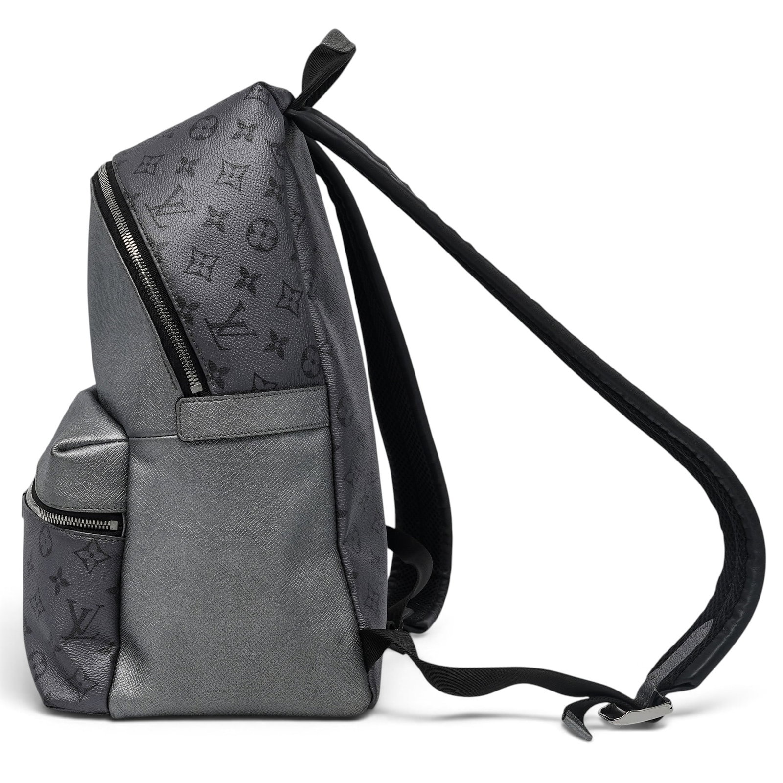 Louis Vuitton "Discovery" Backpack Silver Monogram Taigarama - 2
