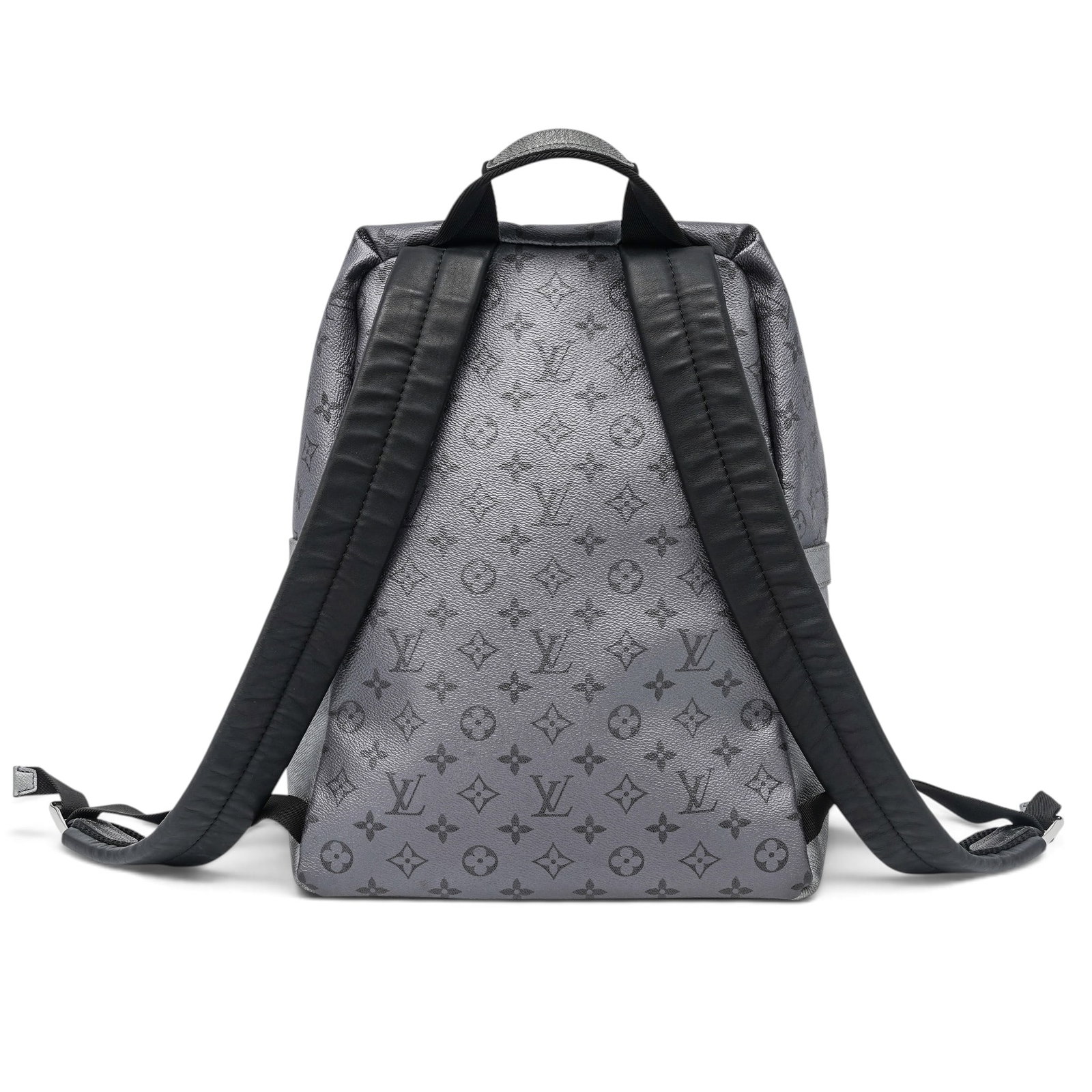 Louis Vuitton "Discovery" Backpack Silver Monogram Taigarama - 3