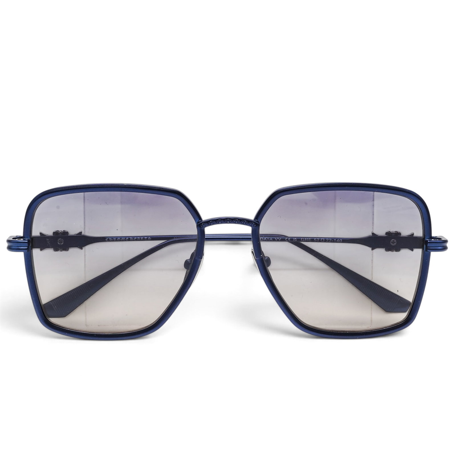 Chrome Hearts "Rump Geometric" Blue Metal Sunglasses (1 of 14)