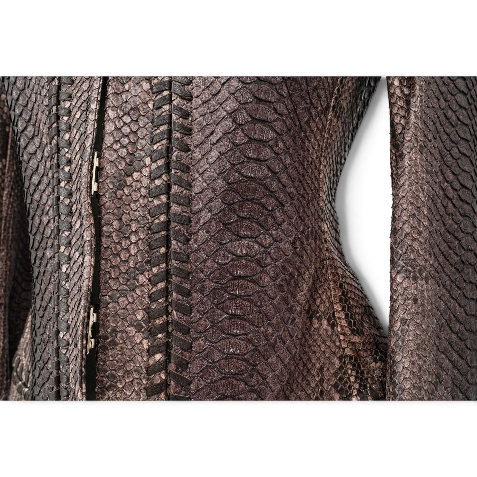 Salvatore Ferragamo Brown Python Women's Jacket - 3
