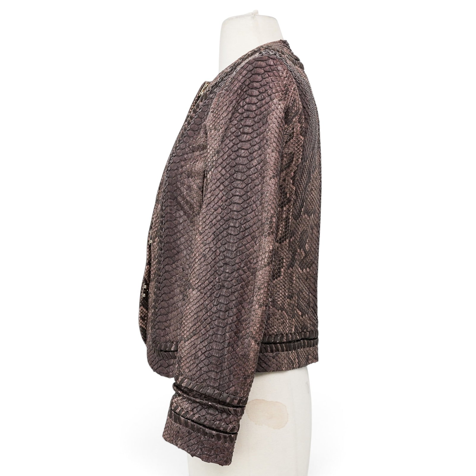 Salvatore Ferragamo Brown Python Women's Jacket - 4