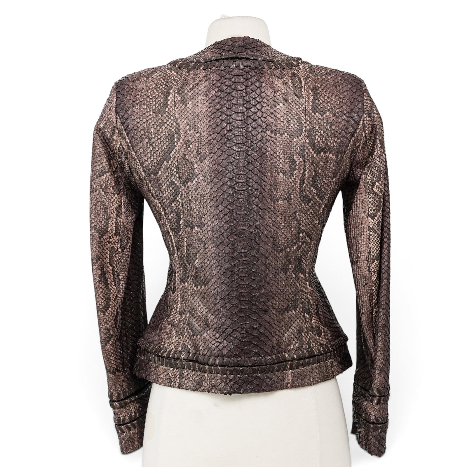 Salvatore Ferragamo Brown Python Women's Jacket - 5