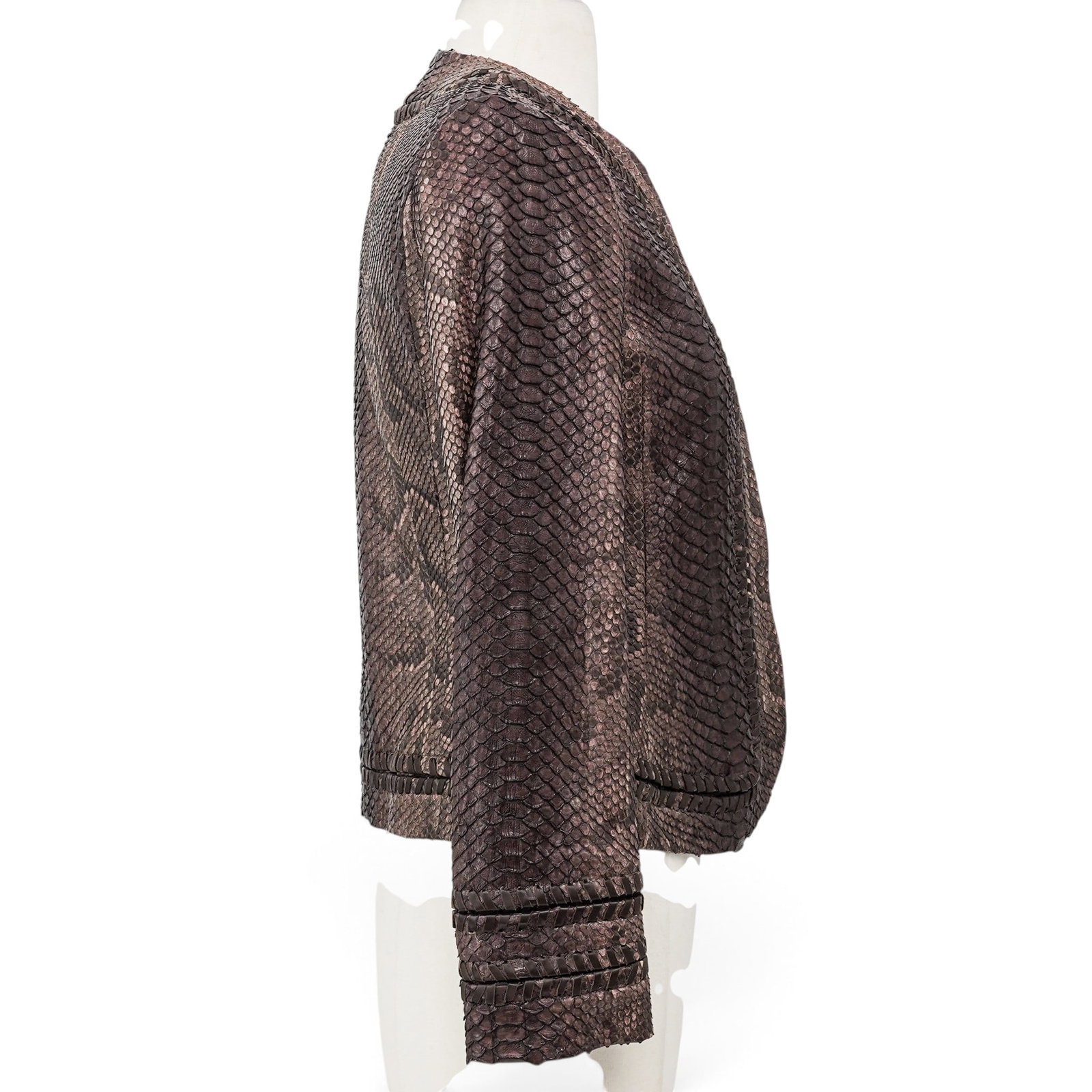 Salvatore Ferragamo Brown Python Women's Jacket - 6