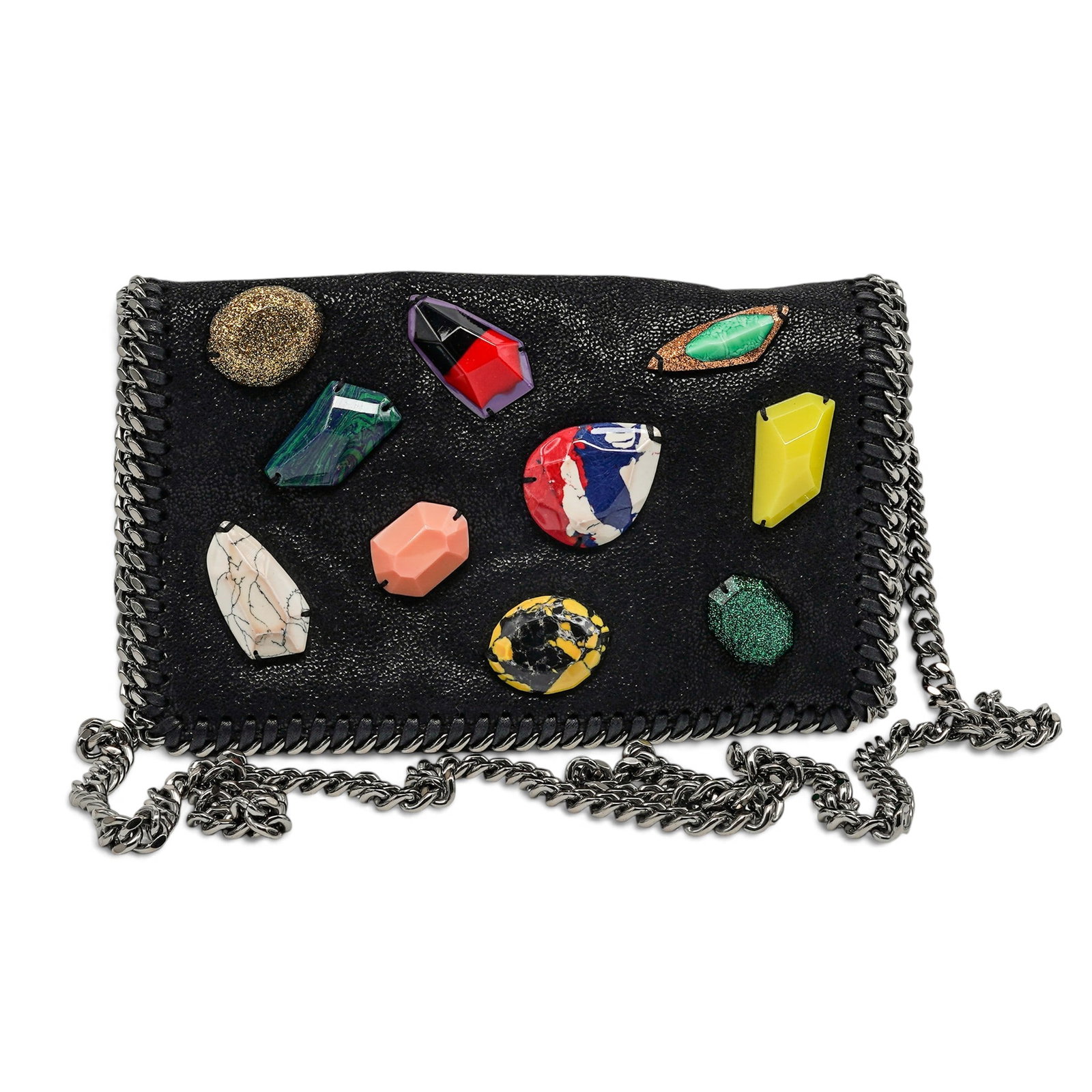 Stella McCartney "Falabella" Black Gem Clutch with Chain (1 of 10)