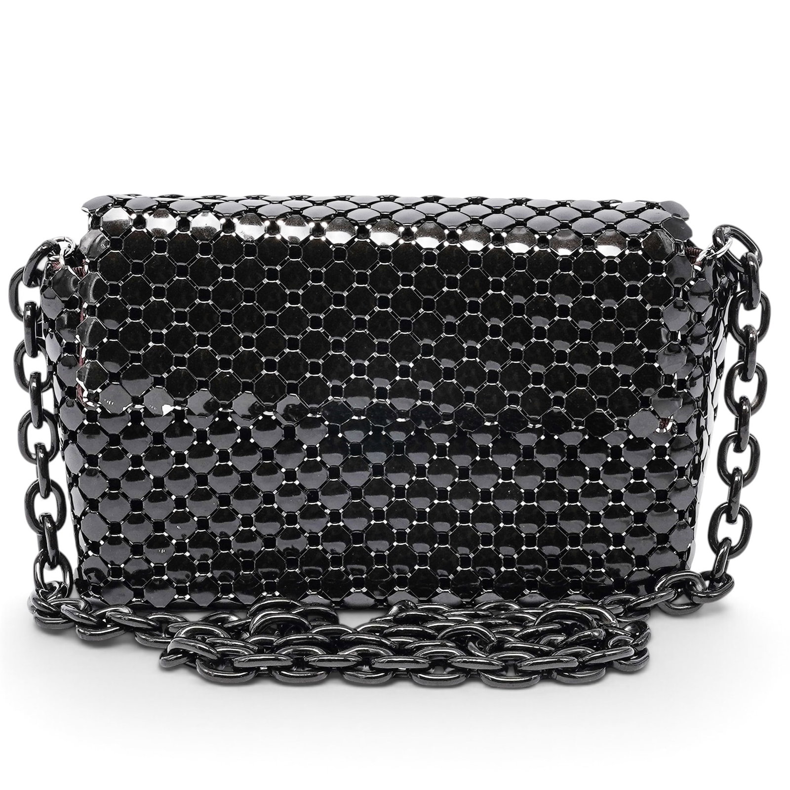 Whiting & Davis Vintage Black Metal Mesh Shoulder Bag: Whiting & Davis Vintage Black Metal Mesh Shoulder Bag 1980's, United States Property of a Real Housewife of Miami: Lea Black Whiting & Davis Vintage Shoulder Bag crafted from black metal mesh with a
