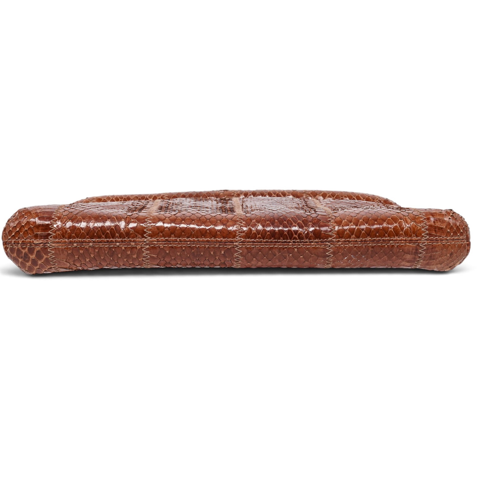 Susan Gail Vintage Cognac Python Clutch - 5