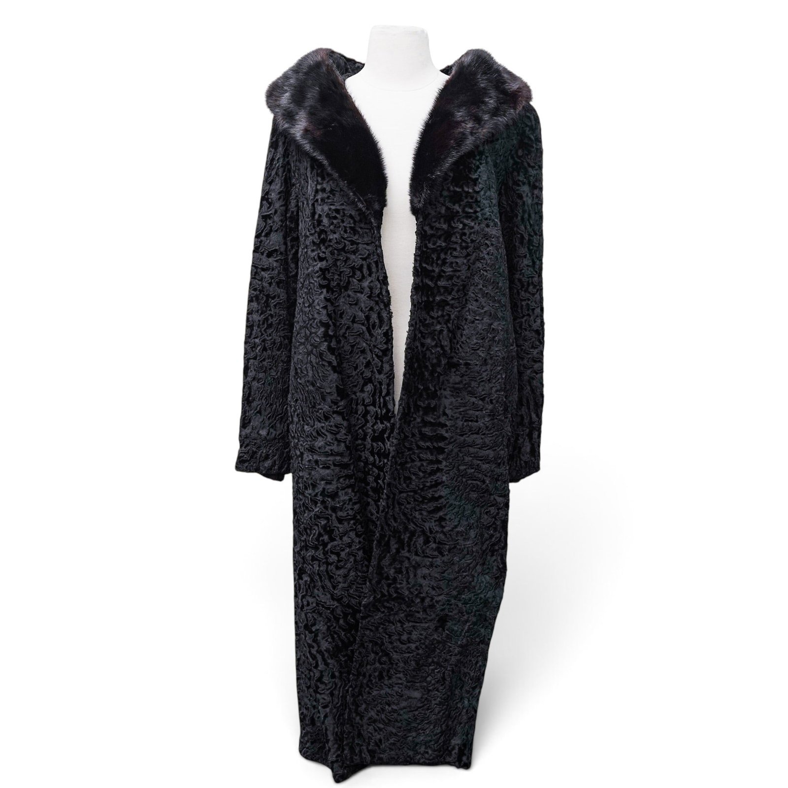 Bonwit Teller Black Persian Lamb & Brown Mink Fur Coat (1 of 9)