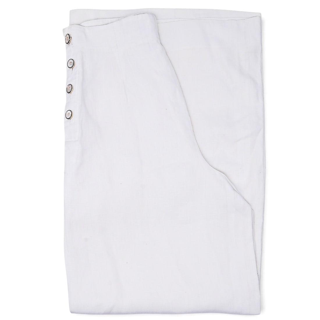 Chanel White Linen Wide-Leg Pants: Chanel White Linen Wide-Leg Pants 1998, France Chanel white linen wide-leg pants featuring a tailored silhouette and wide-leg design. FR Size 40 (US 8). Inseam: 29.25"