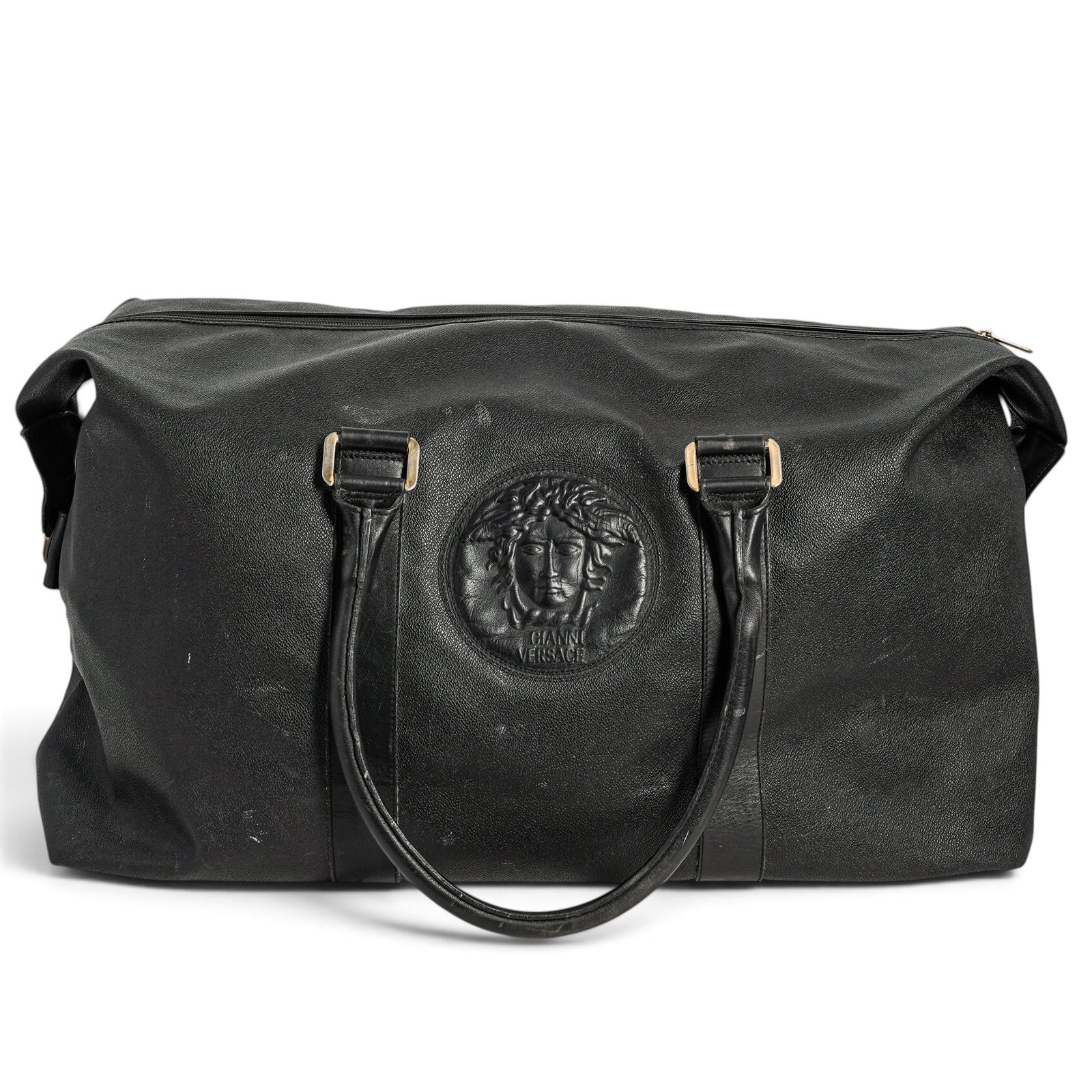 Gianni Versace Vintage Black Pebbled Leather Travel Bag (1 of 13)