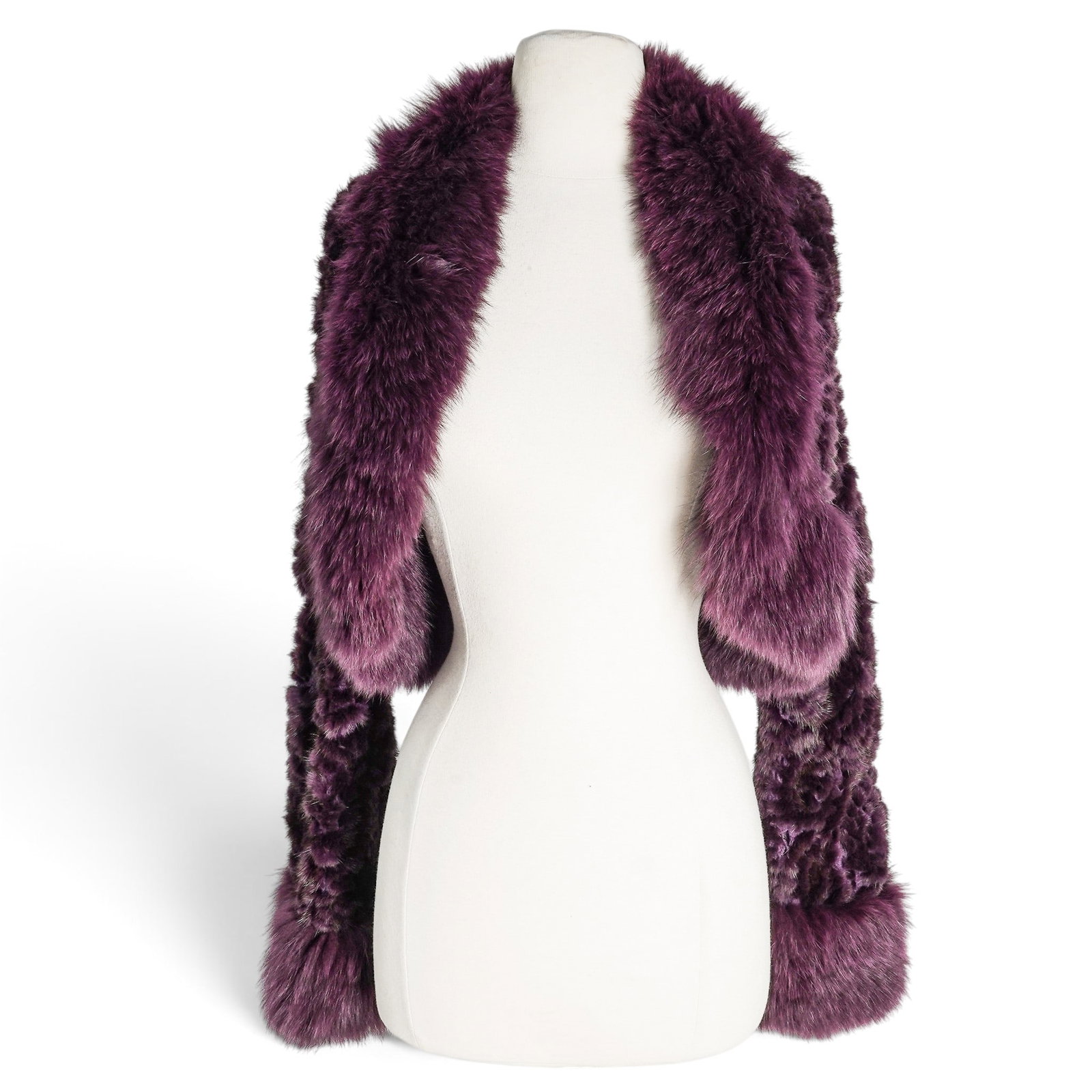 Guy Laroche Purple Chinchilla Fur Jacket: Guy Laroche Purple Chinchilla Fur Jacket 2000's, France Guy Laroche Purple Chinchilla Fur Jacket. Luxurious purple chinchilla fur with a soft texture and elegant fitted silhouette. Size tag not presen
