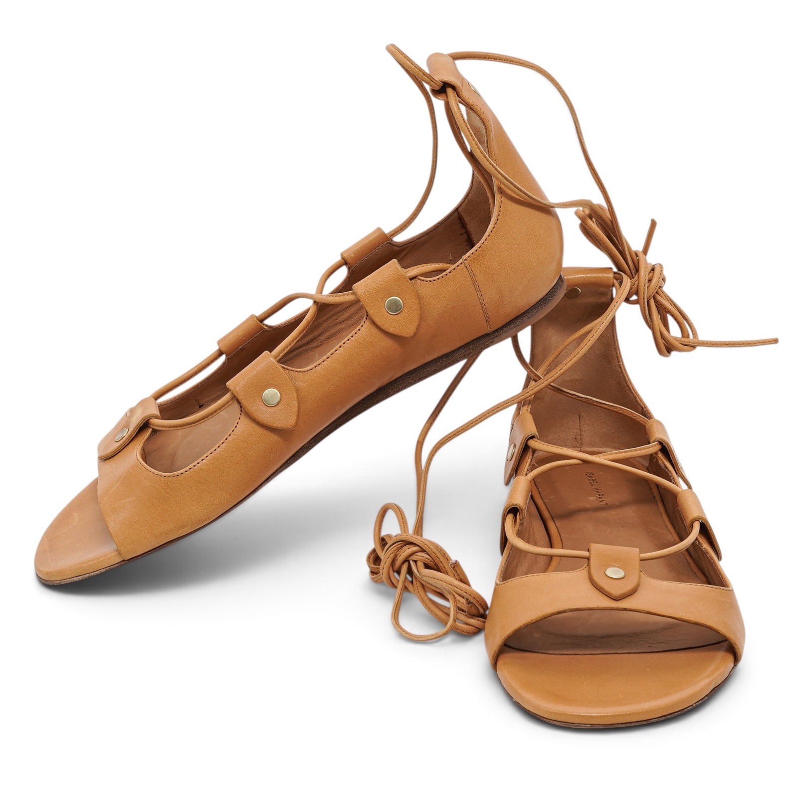 Isabel Marant "Alisa" Yellow Leather Strappy Sandals (1 of 11)