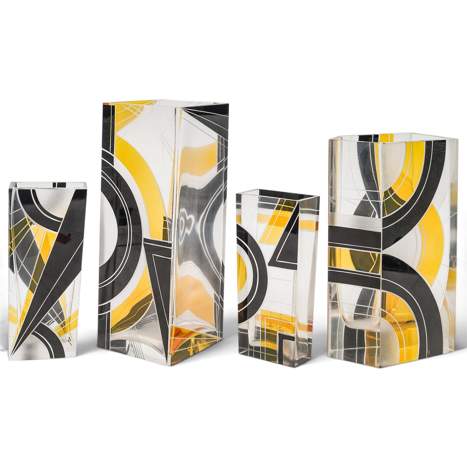 (4pc) Art Deco Karl Palda Glass Vases (1 of 13)