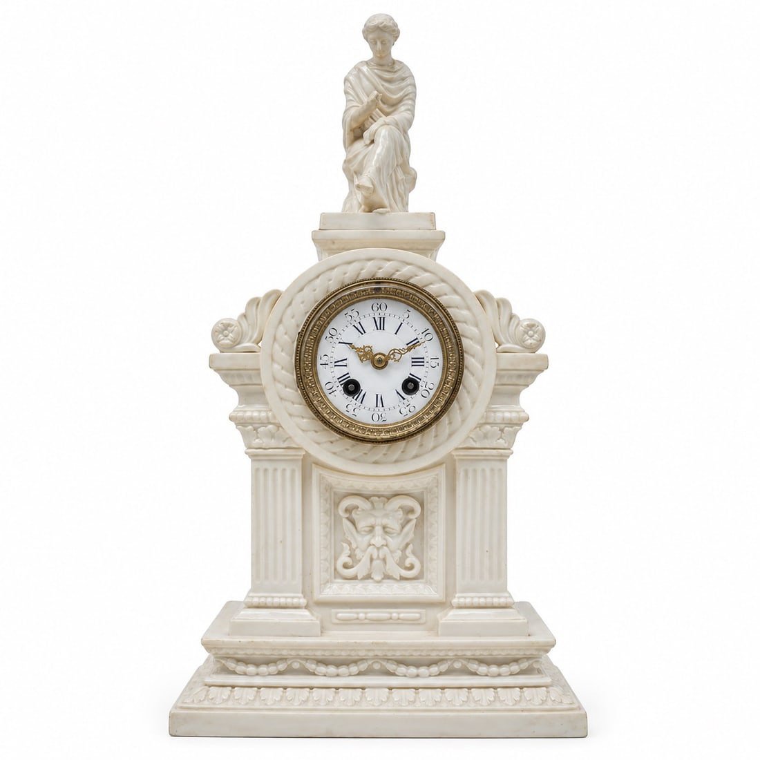 Japy Freres & Cie x Jacob Petit Neoclassical Mantel Porcelain Figural clock (1 of 13)