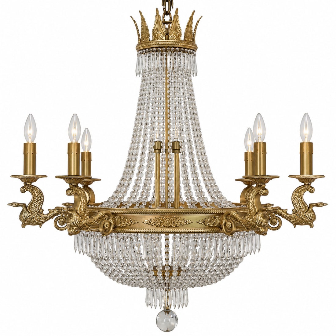 Antique French Empire Dore Bronze Chandelier (1 of 4)