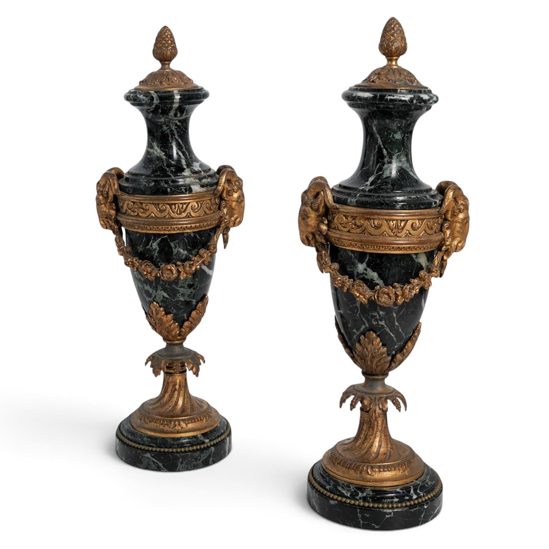 Pair of 19th Cent. French Gilt Bronze & Marble Cassolettes (1 of 5)