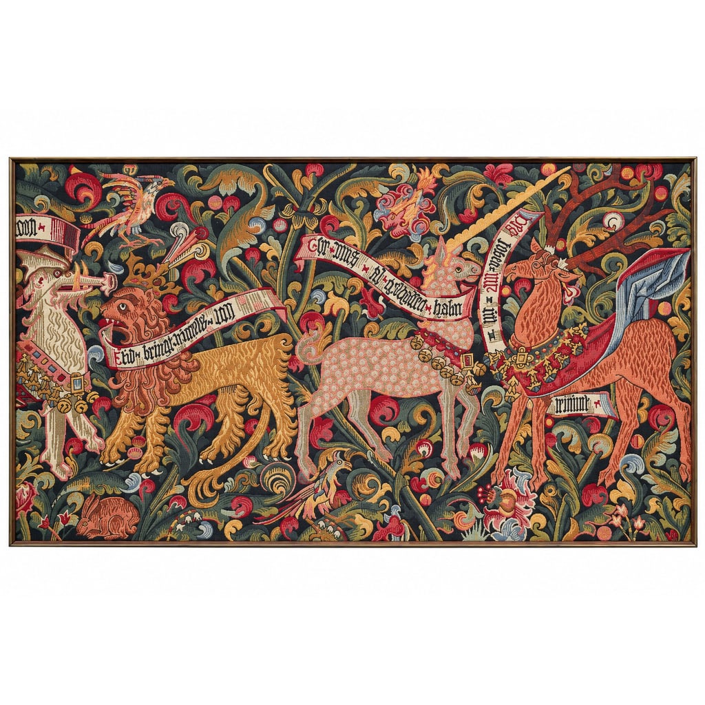 Large Aubusson Gothic Revival Jacquard Woven Tapestry (1 of 9)